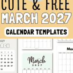 17 Cute & Free March 2027 Calendar Templates | SaturdayGift