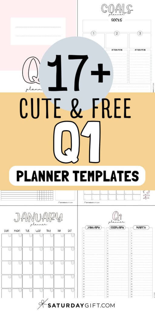 17+ Cute & Free Q1 - Planner Templates | SaturdayGift