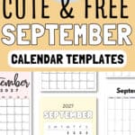17 Cute & Free September Calendar Templates | SaturdayGift