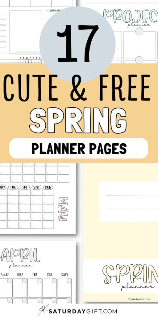 17 Cute & Free Spring - Planner Pages | SaturdayGift