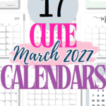 17 Cute March 2027 Calendars | SaturdayGift