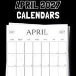 17 Cute Printable April 2027 Calendars | SaturdayGift