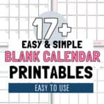 17+ Easy and Simple Blank Calendar Printables | SaturdayGift