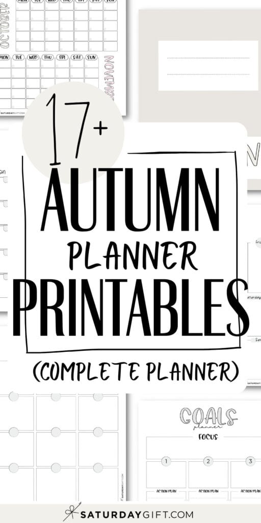 17+ Free Autumn Planner Printables - Complete Planner | SaturdayGift