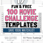 17 Fun & Free 100 Movie Challenge Templates | SaturdayGift