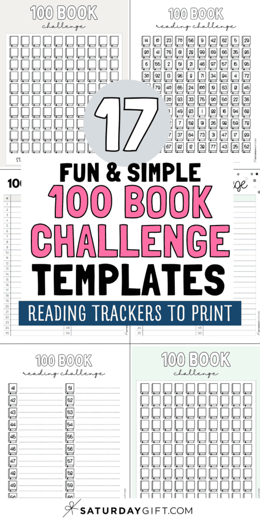 17 Fun & Simple 100 Book Challenge Templates | SaturdayGift