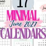 17 Minimal June 2027 Calendars | SaturdayGift