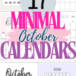 17 Minimal October Calendars | SaturdayGift