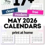 17+ Modern and Free May 2026 Calendars | SaturdayGift