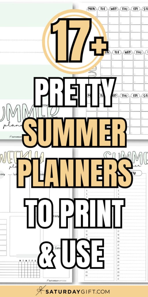 17+ Pretty Summer Planners to Print and Use | SaturdayGift