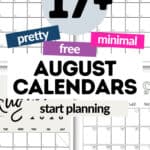 17+ Pretty and Free August Calendars | SaturdayGift