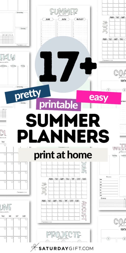 17+ Pretty and Printable Summer Planners | SaturdayGift
