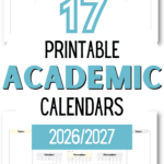 17 Printable Academic Calendars 2026-2027 | SaturdayGift