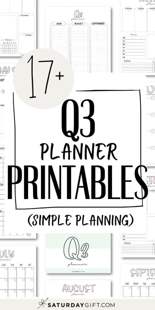 17+ Q3 Planner Printables - Simple Planning | SaturdayGift