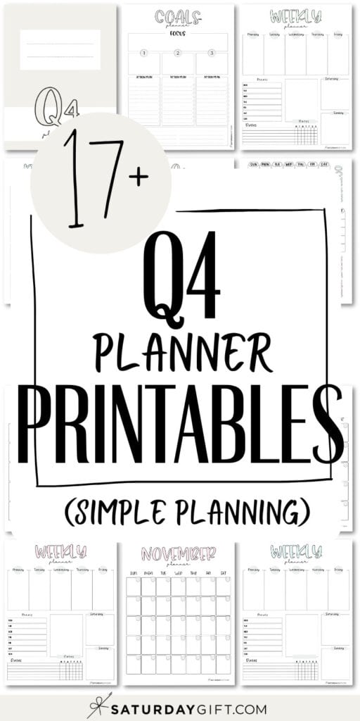 17+ Q4 Planner Printables - Simple Planning | SaturdayGift
