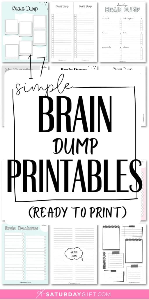17 Simple Brain Dump Printables | SaturdayGift