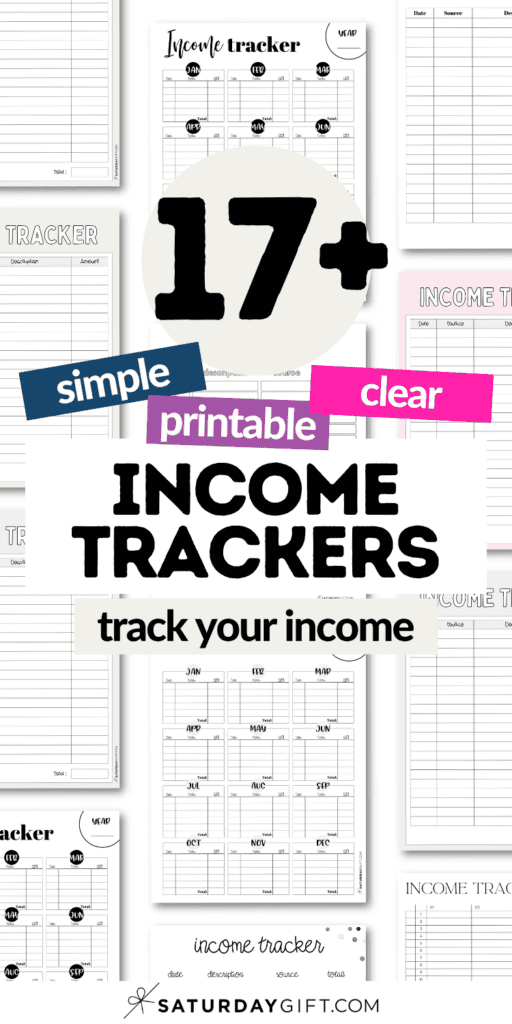17+ Simple and Printables Income Trackers | SaturdayGift