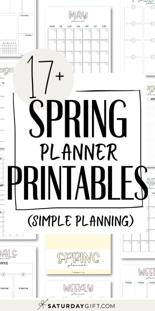 17+ Spring Planner Printables - Simple Planning | SaturdayGift