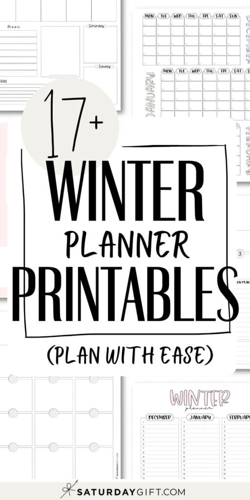 17+ Winter Planner Printables - Plan With Ease | SaturdayGift