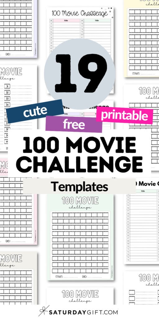 19 Cute & Free 100 Movie Challenge Templates | SaturdayGift