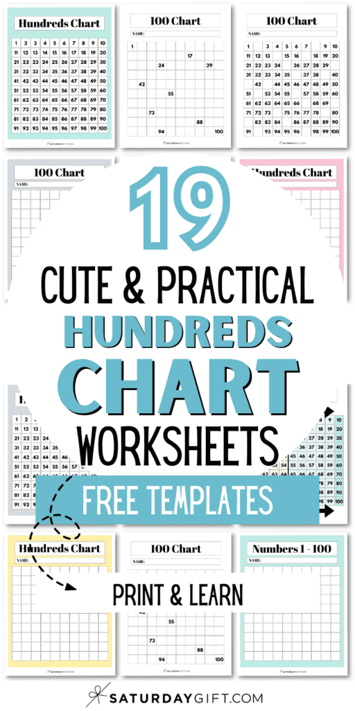 19 Cute & Printable Hundreds Chart Worksheets Free Templates - Print & Learn | SaturdayGift