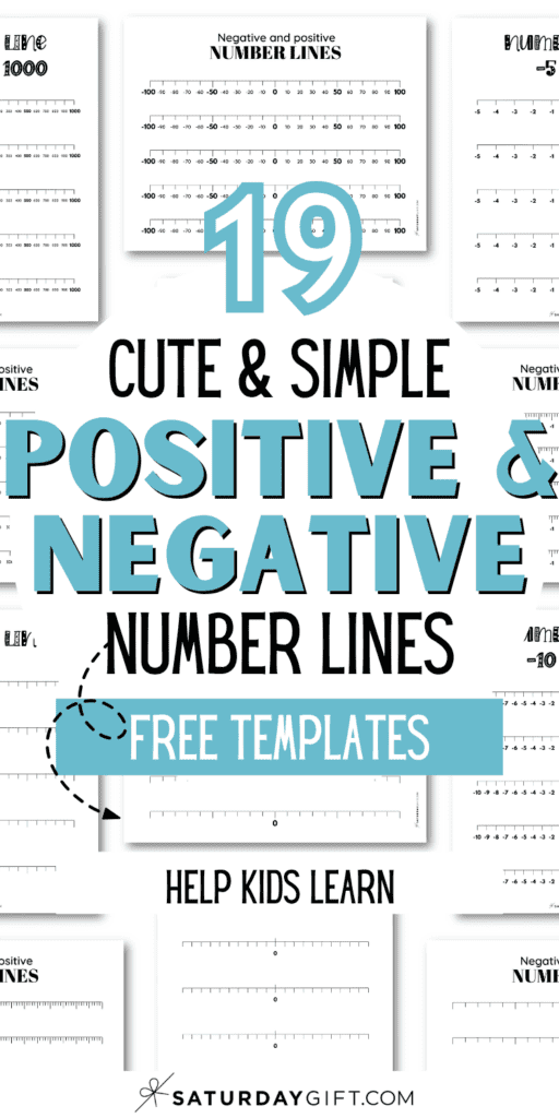 19 Cute & Simple Positive & Negative Number Lines Free Templates - Help Kids Learn | SaturdayGift