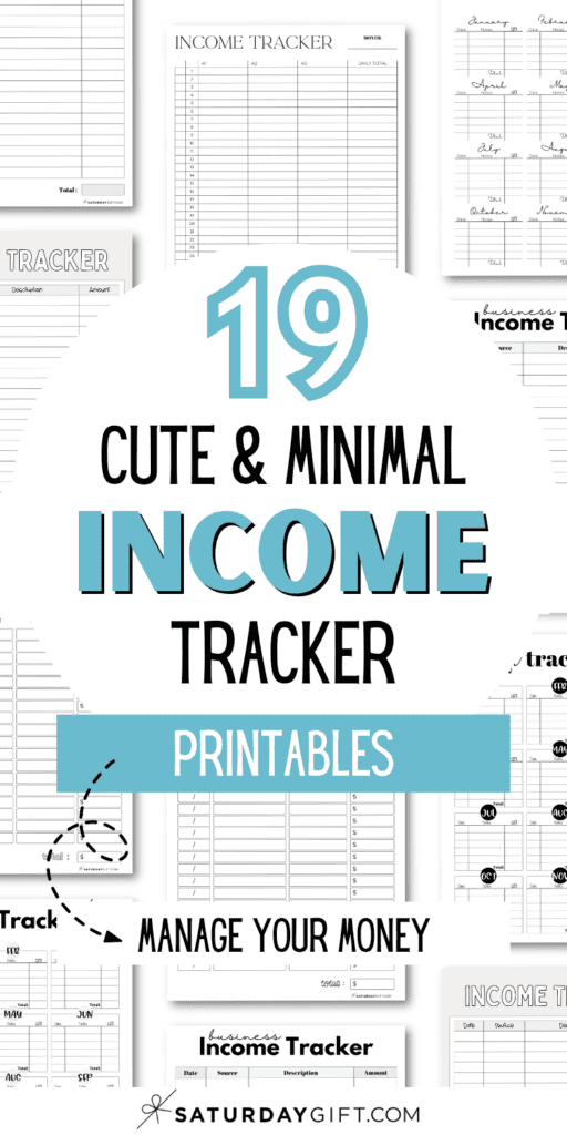 19 Cute and Minimal Income Tracker Printables | SaturdayGift