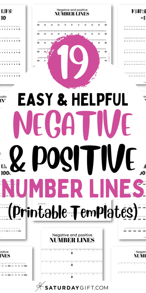19 Easy & Helpful Negative Positive Number Lines - Printable Templates | SaturdayGift