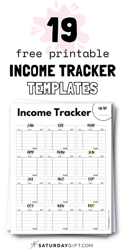 19 Free Printable Income Tracker Templates | SaturdayGift
