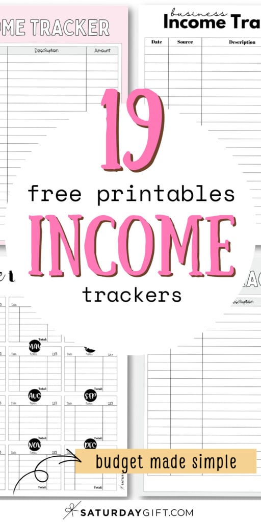 19 Free Printables Income Trackers | SaturdayGift