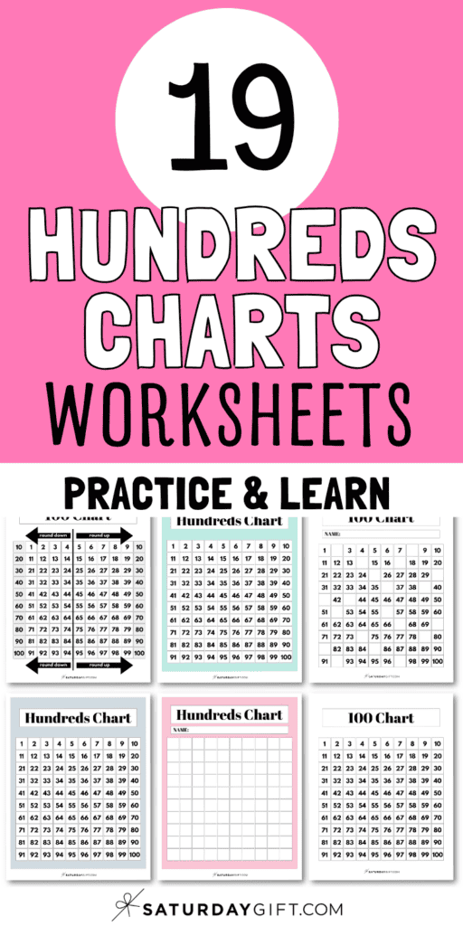 19 Hundreds Charts Workasheets - Practice & Learn | SaturdayGift