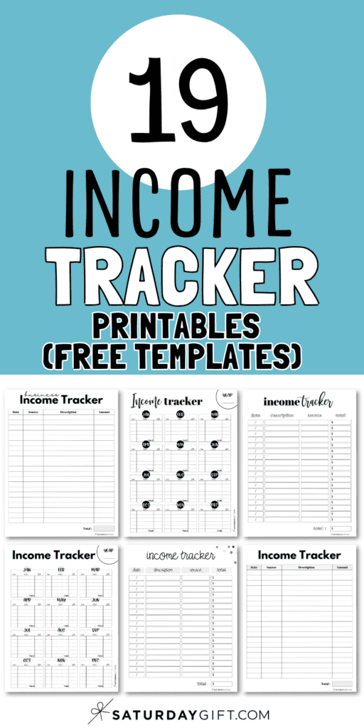 19 Income Tracker Printables | SaturdayGift