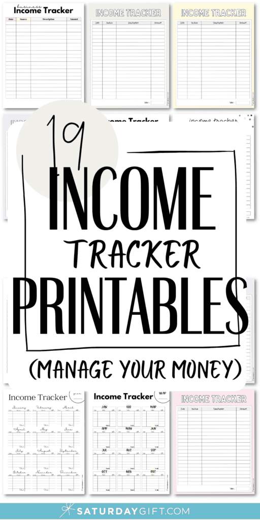 19 Income Tracker printables to manage your money | SaturdayGift