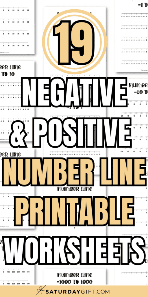 19 Negative & Positive Number Line Printable Worksheets | SaturdayGift