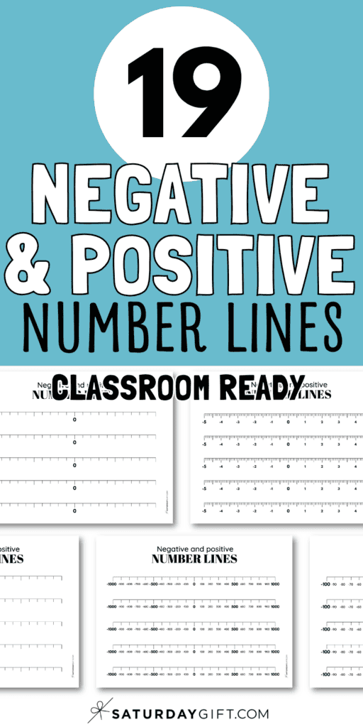 19 Negative & Positive Number Lines - Classroom Ready | SaturdayGift