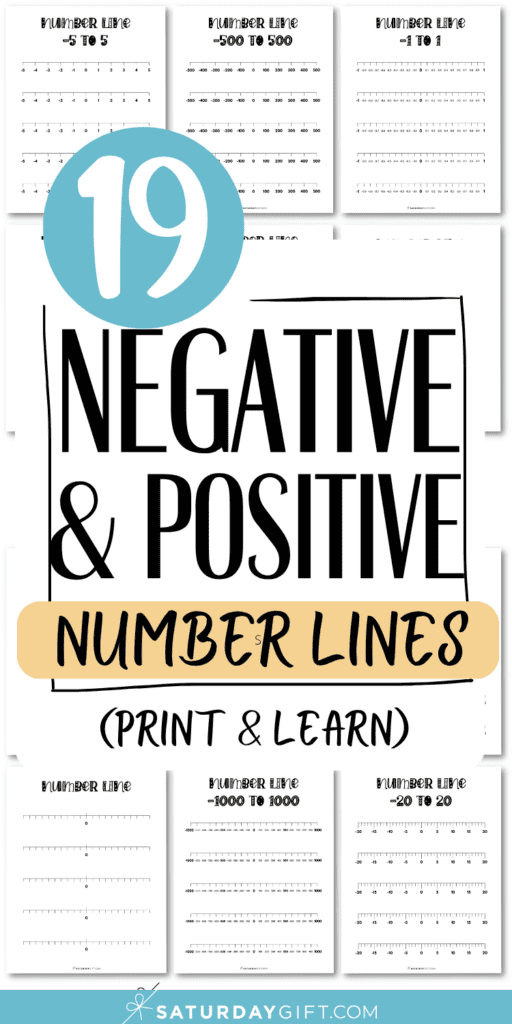 19 Negative & Positive Number Lines - Print & Learn | SaturdayGift