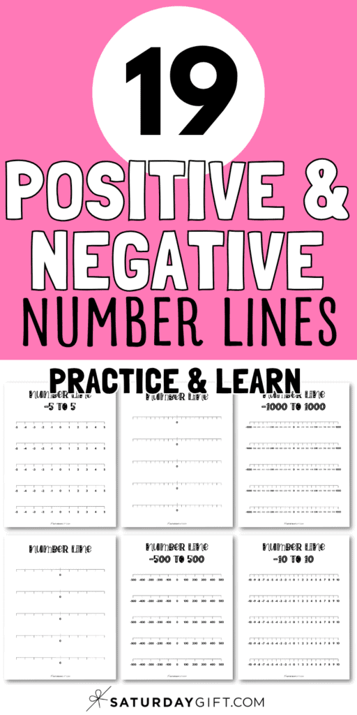19 Positive & Negative Number Lines - Practice & Learn | SaturdayGift