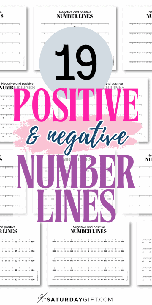 19 Positive & Negative Number Lines | SaturdayGift
