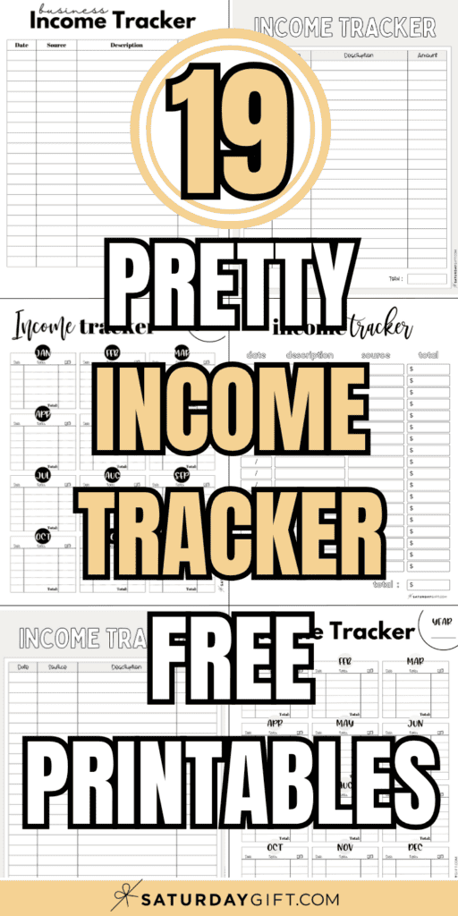 19 Pretty Income Tracker Free Printables | SaturdayGift