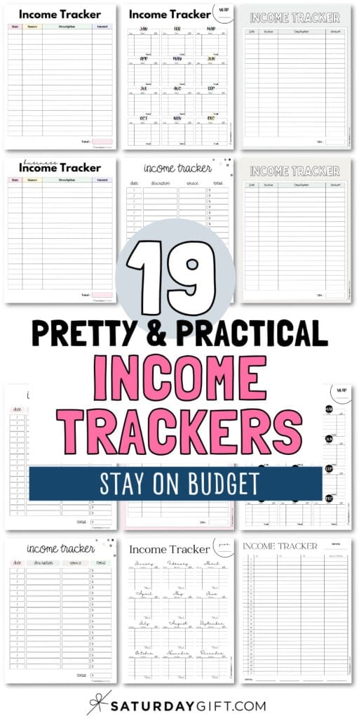 19 Pretty and Practical income Trackers | SaturdayGift