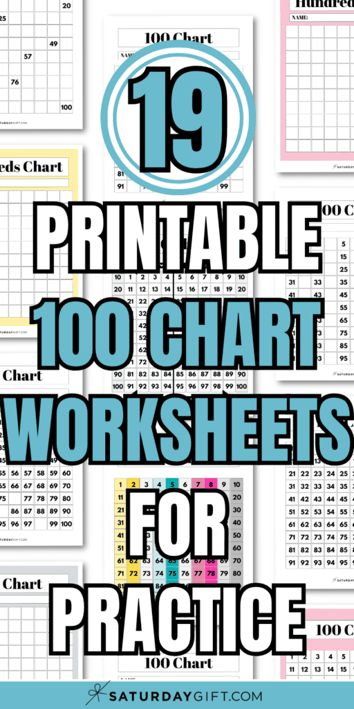 19 Printable 100 Chart Worksheests for Practice | SaturdayGift