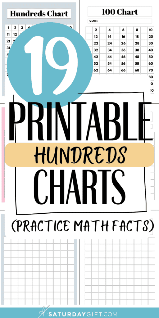 19 Printable Hundreds Charts - Practice Math Facts | SaturdayGift