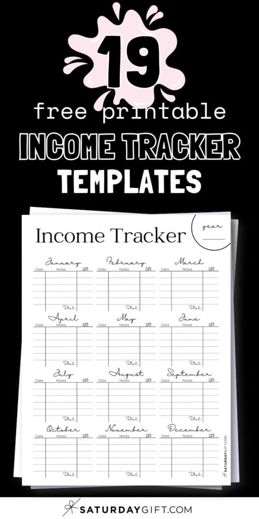 19 Printable Income Tracker Templates | SaturdayGift