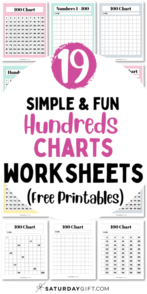 19 Simple & Fun Hundreds Charts Worksheets - Free Printables | SaturdayGift