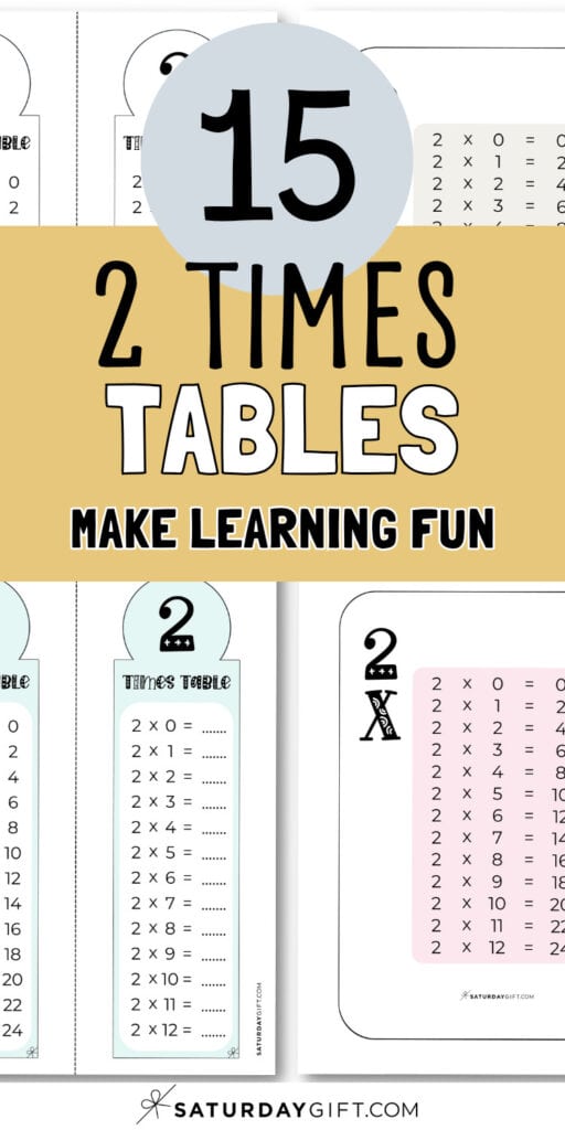 2 Times Tables - Make Learning Fun | SaturdayGift