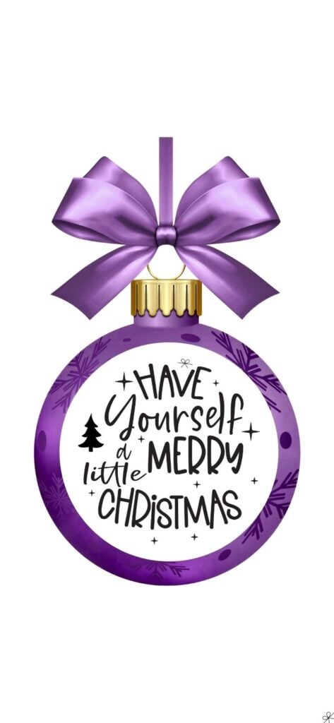 Purple Christmas Quote Wallpaper for phone: Have Yourself a Merry Little Christmas