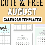 20 Cute & Free August Calendar Templates | SaturdayGift