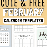 20 Cute & Free February Calendar Templates | SaturdayGift