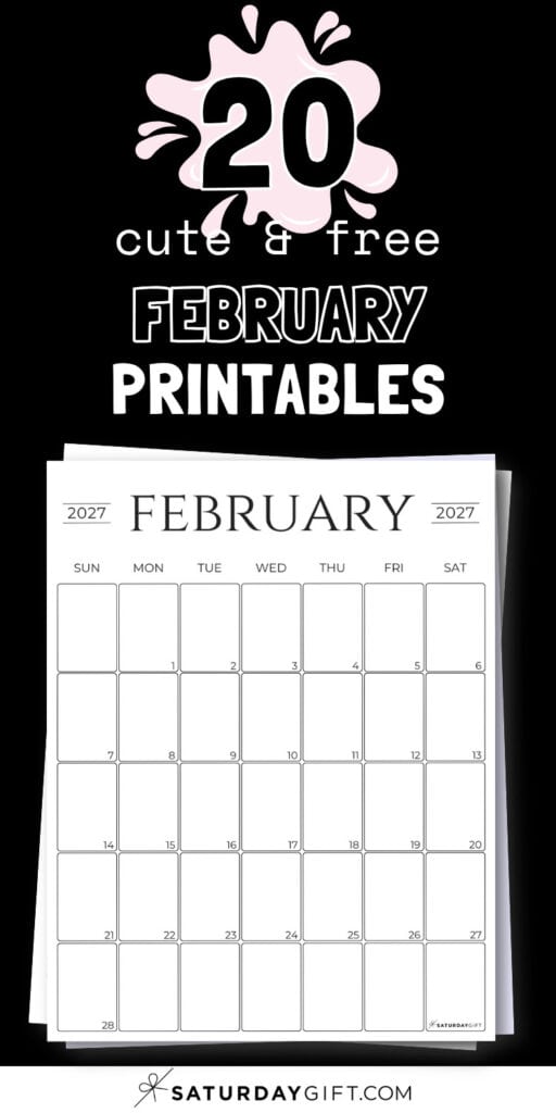 20 Cute & Free February Printables | SaturdayGift