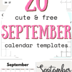 20 Cute & Free September Calendar Templates - Plan With Ease | SaturdayGift